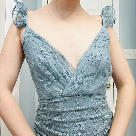 Angel Biba Dress Mini Lace Fairy Pastel Coquette Fitted Ruffle Size Small - Picture 3 of 9